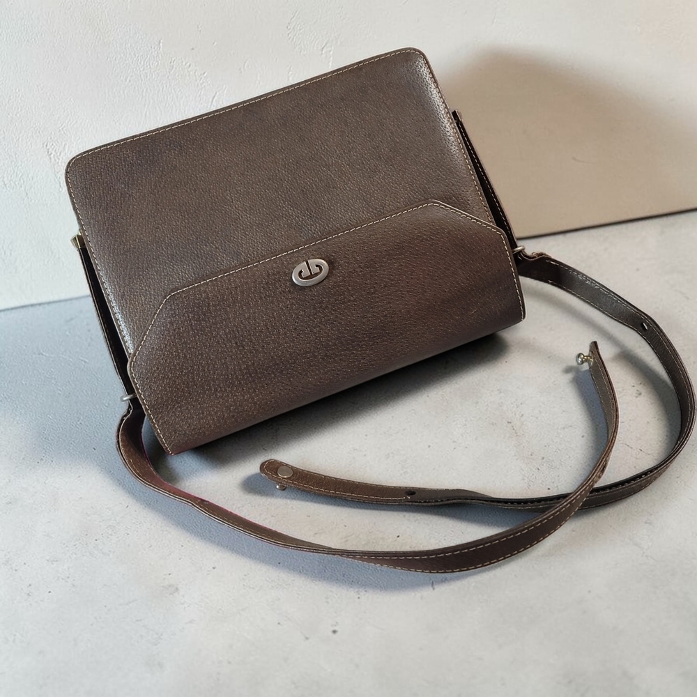 GUCCI VTG 70's Brown Leather Flap Accordian Style Shoulder Bag Rehab W/COA - Picture 8 of 15